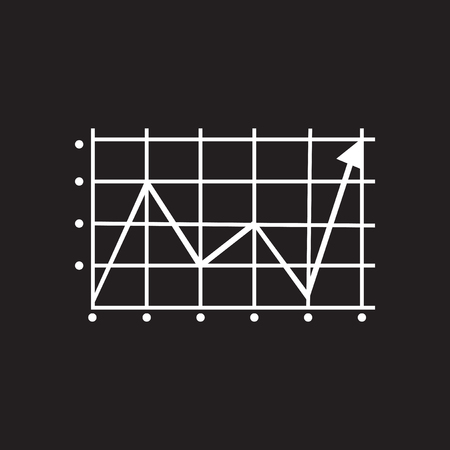 Flat icon in black and white growing scheduleのイラスト素材