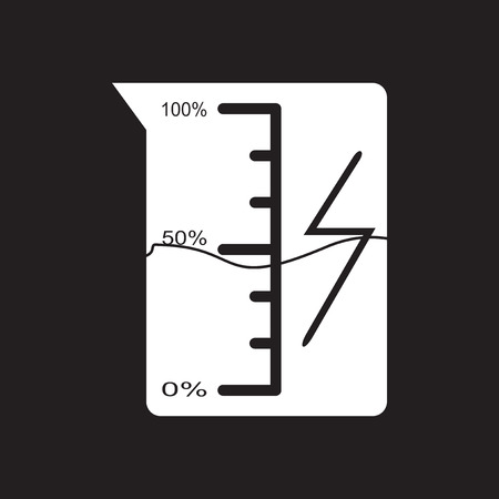 Flat icon in black and white beakerのイラスト素材