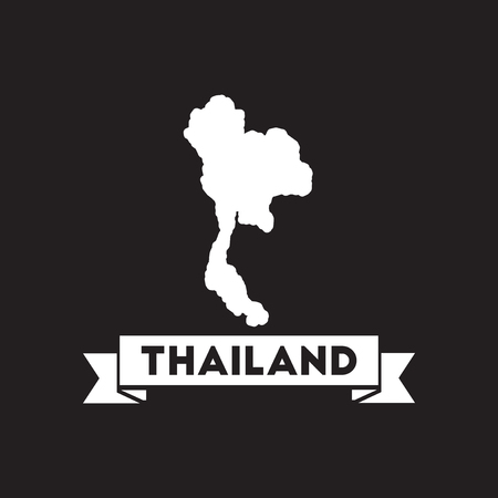 Flat icon in black and white Thailand mapのイラスト素材