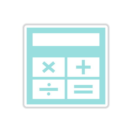 paper sticker on white  background calculatorのイラスト素材