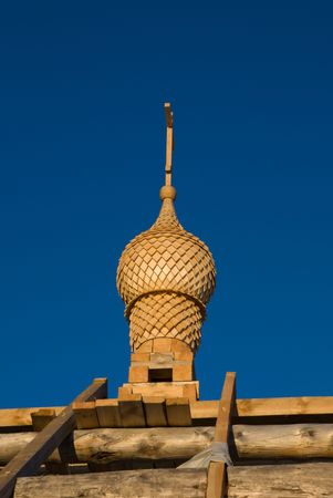 Construction of new christian church in Murmansk. North of Russia.の写真素材