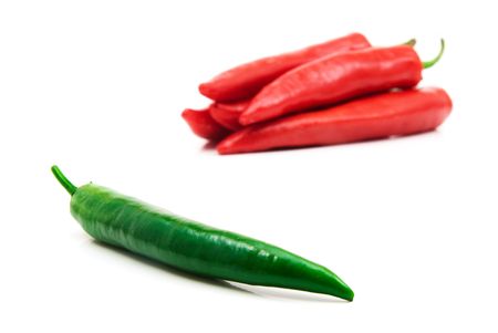 peppers isolated on the white backgroundの写真素材