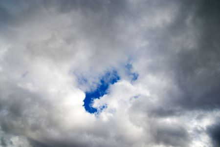 blue sky and gray clouds