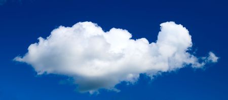 one white cloud and blue sky