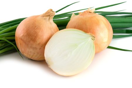 onions isolated on the white backgroundの写真素材