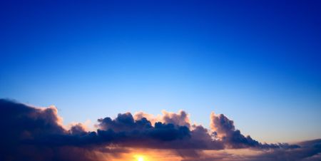 sunset and cloudsの写真素材