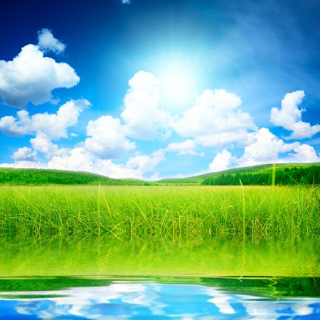 north mountains and green grassの写真素材