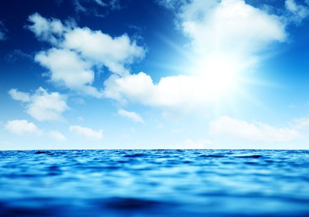 sea and cloudy skyの写真素材