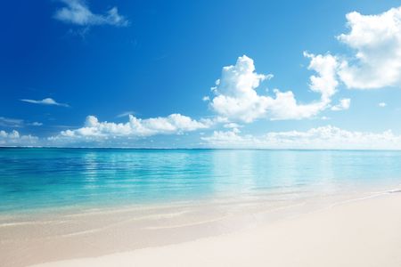 sand and Caribbean seaの写真素材