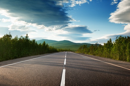 road in Russian mountainsの写真素材