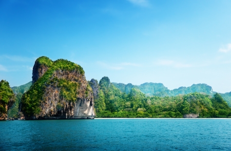 Railay beach in Krabi Thailandの写真素材