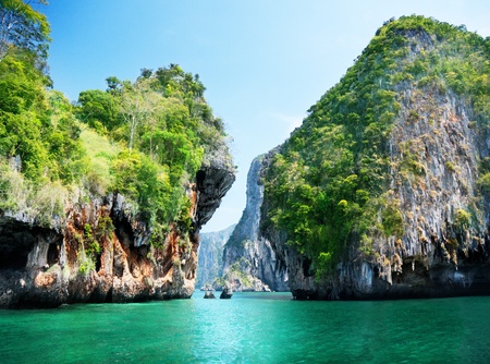 rocks and sea in Krabi Thsilandの写真素材