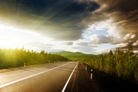 road in Russian mountainsの写真素材
