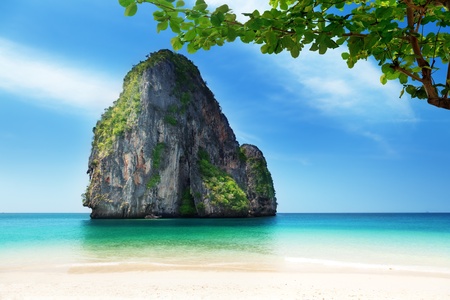 Railay beach in Krabi Thailandの写真素材