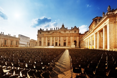Saint Peter's Square in Vatican and seatsのeditorial素材