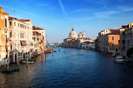Grand Canal and Basilica Santa Maria della Salute, Venice, Italy の写真素材