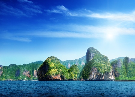 Railay beach in Krabi Thailandの写真素材