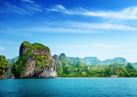 Railay beach in Krabi Thailandの写真素材