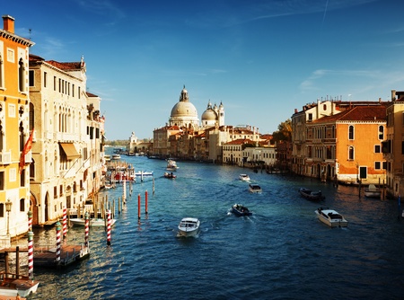 Grand Canal and Basilica Santa Maria della Salute, Venice, Italy の写真素材