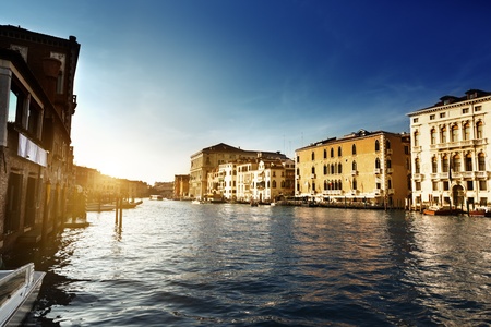 Grand Canal in Venice, Italy in sunset timeの写真素材