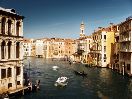 Grand Canal in Venice, Italy in sunset timeの写真素材