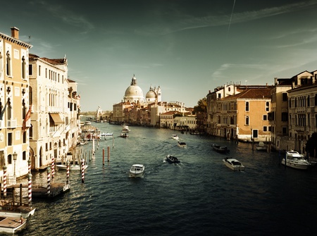 Grand Canal and Basilica Santa Maria della Salute, Venice, Italy の写真素材