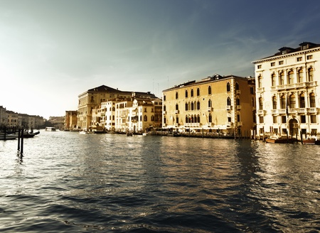 Grand Canal in Venice, Italy in sunset timeの写真素材