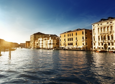 Grand Canal in Venice, Italy in sunset timeの写真素材