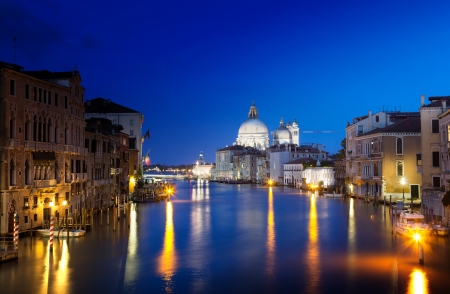 Grand Canal and Basilica Santa Maria della Salute, Venice, Italy の写真素材