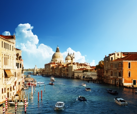 Grand Canal and Basilica Santa Maria della Salute, Venice, Italy の写真素材