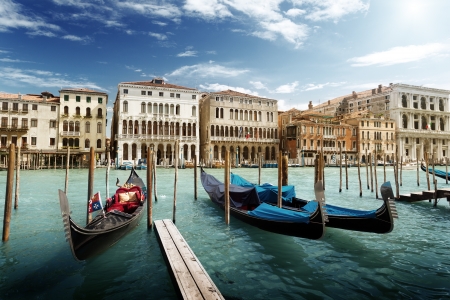 gondolas in Venice, Italy. の写真素材