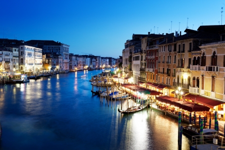 Grand Canal in Venice, Italy at sunsetの写真素材