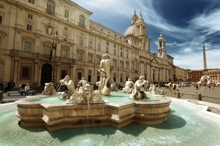 Piazza Navona, Rome  Italyの写真素材