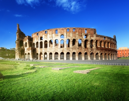 sunset and Colosseum in Rome, Italyの写真素材