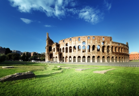sunset and Colosseum in Rome, Italyの写真素材