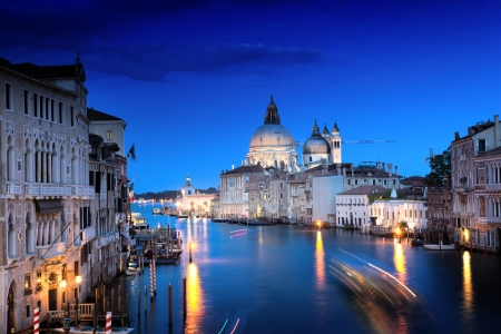 Grand Canal and Basilica Santa Maria della Salute, Venice, Italy の写真素材