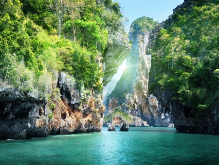 Railay beach in Krabi Thailandの写真素材