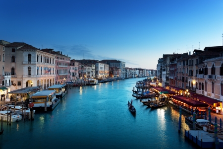 Grand Canal in sunset time, Venice, Italyのeditorial素材