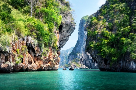 rocks and sea in Krabi Thsilandの写真素材