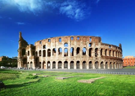 sunset and Colosseum in Rome, Italyの写真素材