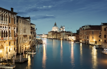 Grand Canal and Basilica Santa Maria della Salute, Venice, Italy の写真素材