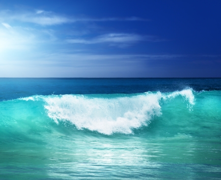 wave on the beach, Mahe Island, Seychellesの写真素材