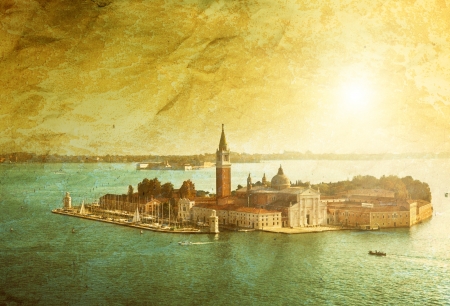 view of San Giorgio island, Venice, Italy の写真素材