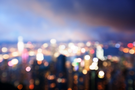 blured lighhts from peak Victoria, Hong Kongの写真素材