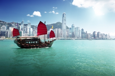 Hong Kong harbourの写真素材