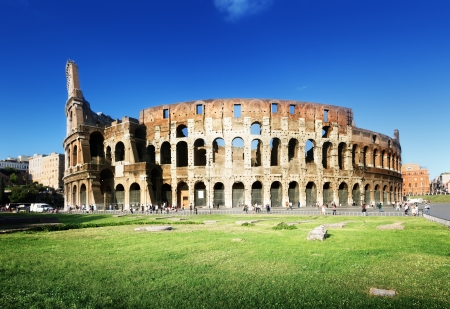 sunset and Colosseum in Rome, Italyの写真素材