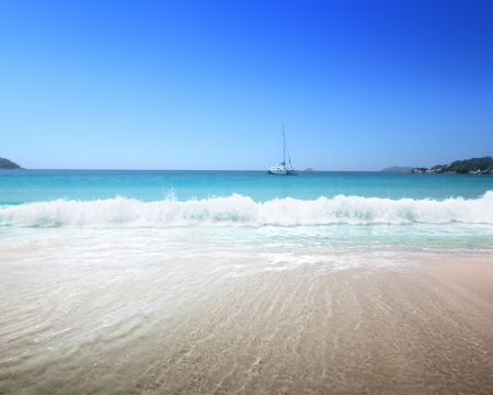Anse Lazio beach at Praslin island, Seychelles の写真素材