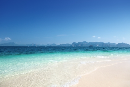 beach on the Poda island in Krabi Thailandの写真素材