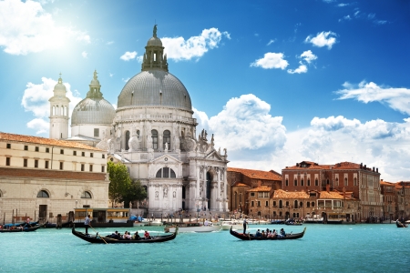 Grand Canal and Basilica Santa Maria della Salute, Venice, Italyのeditorial素材