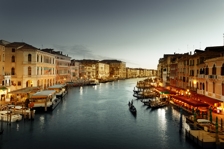 Grand Canal in sunset time, Venice, Italyの写真素材